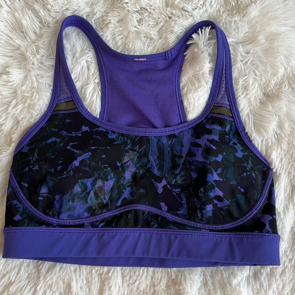 Lululemon Athletica Sports Bra Sweaty or Not Purple, Black, Multi Size 6